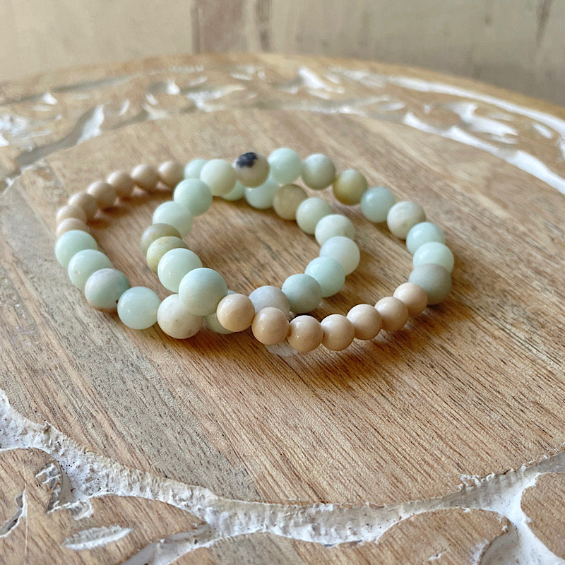 Amazonite + Fossil Jasper Bracelet